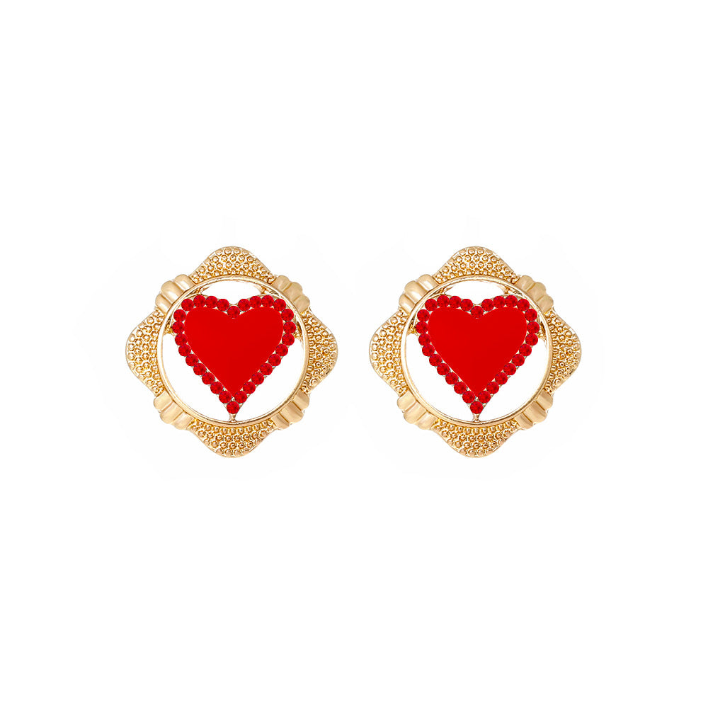 Wholesale Valentine's Day Rhinestone Heart Earrings